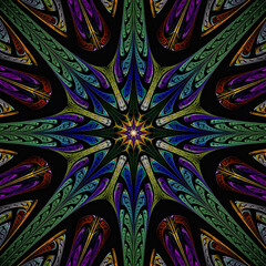 3d effect - abstract octagonal mandala pattern 