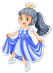 Beautiful princess cartoon character sticker