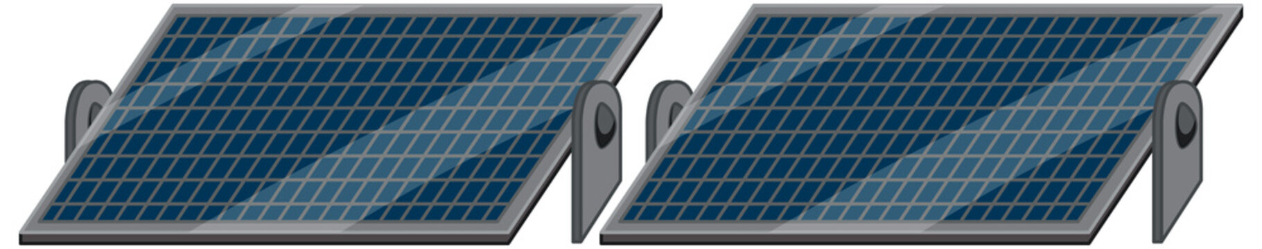 Solar cell panels on white background