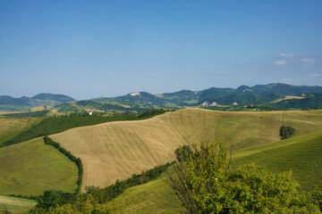 Rural landscape on the hills near Bologna, Emilia-Romagna.