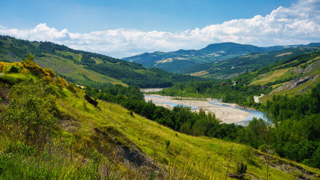 Valley of Panaro river , Modena province, near Rocca Malatina