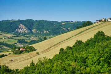 Rural landscape along the road from Gombola to Serramazzoni, Emilia-Romagna.