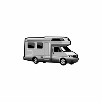 recommend clip art: motor home - RV - camper van vehicle isolated vector
