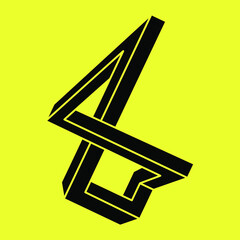 Impossible optical illusion shapes. Optical art object. Impossible figure. Escher paradox. Unreal geometry.