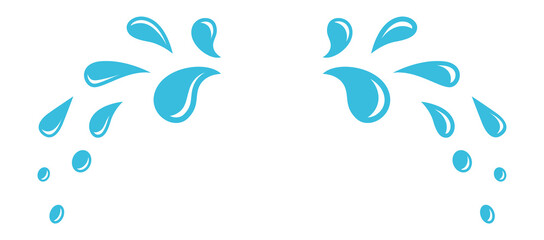 Water drops. Aqua splash. Falling cartoon tears © LadadikArt