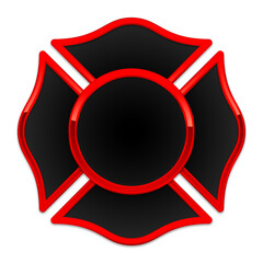 blank fire department logo base black and red - obrazy, fototapety, plakaty