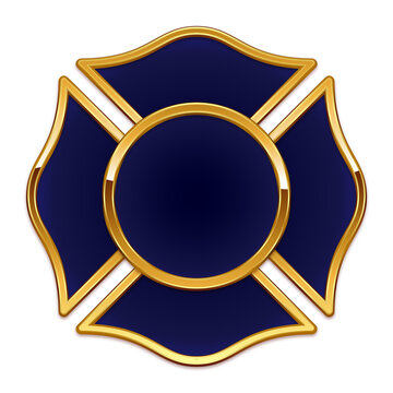fire rescue logo base dark blue with gold trim
