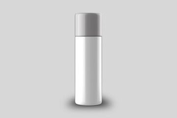 Blank white closed and open Plastic Matte Roll-On Deodorant Mock up isolated on a gray background.3d rendering.