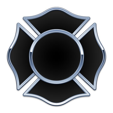 blank fire rescue logo black base chrome trim