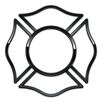 blank fire department logo base black chrome trim