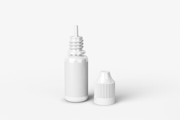 E-liquid dropper bottle mock up isolated on a background. e-juice or vape juice dropper bottle mock ready for your design. 3d rendering.