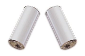 Empty blank energy drink mock up isolated on a white background.3d rendering.