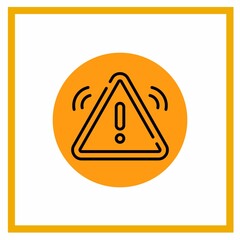 Alert icon isolated on natural orange round button

Warning icon. This rounded flat symbol is drawn with orange and yellow colors on a white background.