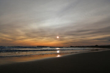 Sunset on the beach of Saintes Maries de la Mer.