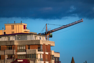 container cargo freight ship with crane