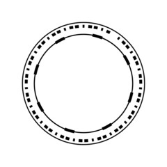 Digital circle frame isolated on white background