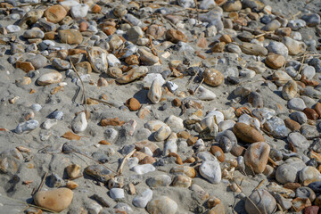 Close up of pebbles on a beach