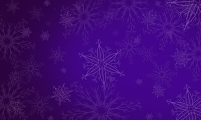 Fototapeta na wymiar blue background with white snowflakes, winter pattern, two kinds of snowflakes all over the space
