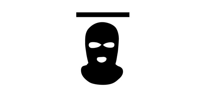 Animated video of a bandit mask, mafia