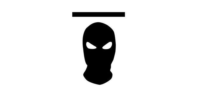 Animated video of a bandit mask, mafia