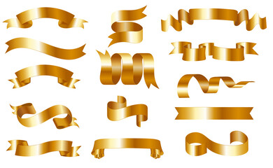 Realistic ribbon collection isolated. Vector elegance wave decoration elements with scroll shape. For greeting cards and invitations of the wedding, birthday, Valentine's Day, mother's day.
