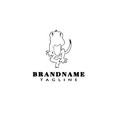 chameleon logo cartoon design template icon black isolated vector illustration