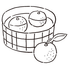 柚子の入ったたらい