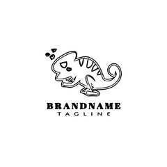 chameleon logo cartoon design template icon black isolated vector illustration