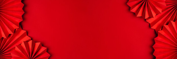 Minimalistic background made of red paper.
