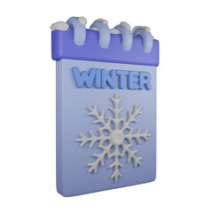 winter 3d render asset for holiday and christmas project