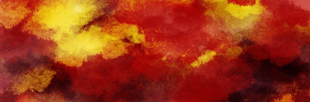 Abstract background painting art with red and yellow paint brush for halloween poster, banner, website, card background