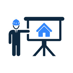 Building, concept, presentation icon. Simple editable vector design isolated on a white background.