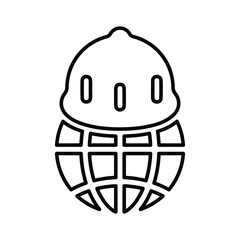 Development, engineering global outline icon. Line art vector.