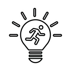 Electric, power, business man line icon. Outline vector.