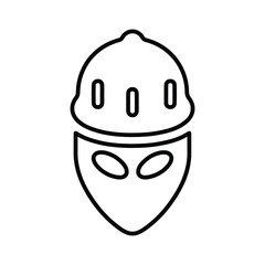 Obraz premium Engineer, alien worker line icon. Outline vector.