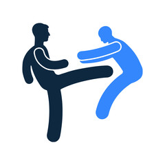 Fight, kick icon. Simple editable vector illustration.