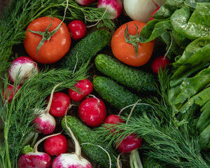 food, vegetable, tomato, vegetables, pepper, healthy, fresh, cucumber, vegetarian, salad, onion, diet, isolated, red, fruit, lettuce, cabbage, carrot, garlic, white, health, broccoli, agriculture, pap