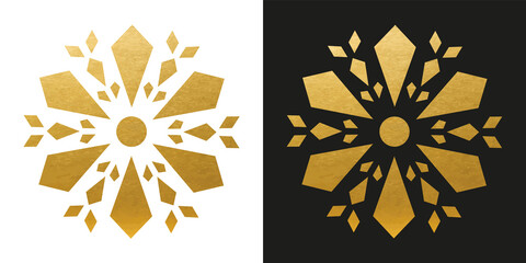 Golden Snowflake - Vector Crystal Ornament