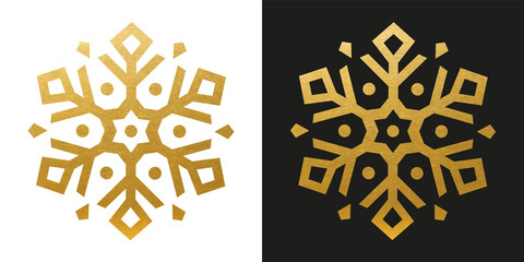 Golden Snowflake - Vector Crystal Ornament