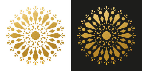 Golden Snowflake - Vector Crystal Ornament