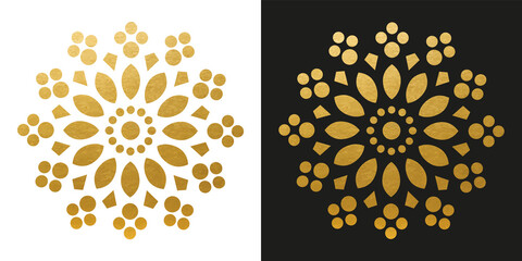 Golden Snowflake - Vector Crystal Ornament