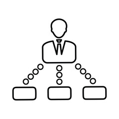 Management, hierarchy line icon. Outline vector.