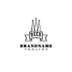 beer logo cartoon icon design template black vector illustration