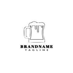 beer glasses cartoon logo icon design template vector illustration