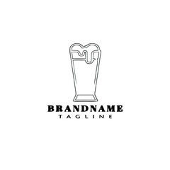 beer glasses cartoon logo icon design template concept vector illustration
