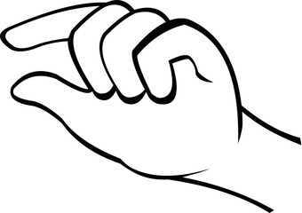 Vector illustration of hand drawn in black and white, making a minimum amount gesture