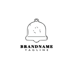 bell cartoon logo icon design template black isolated vector cute