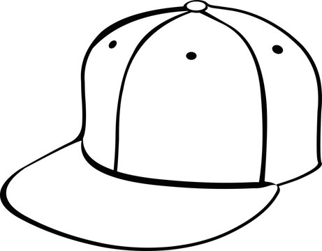 recommend clip art: Vector illustration of a cap drawn in black and white
