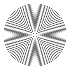 Concentric circle element. Black and white color ring. Abstract vector illustration for sound wave, Monochrome graphic.