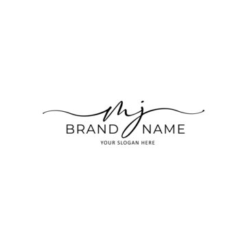 mj initial letter signature logo or handwritten logo monogram